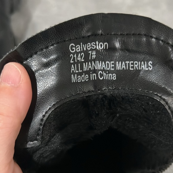 One pair black suede and leather boots. Only worn once. - Picture 2 of 3